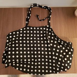 Old Navy Halter High Neck Tie Black and White Polka Dot Ruffle Swim Top